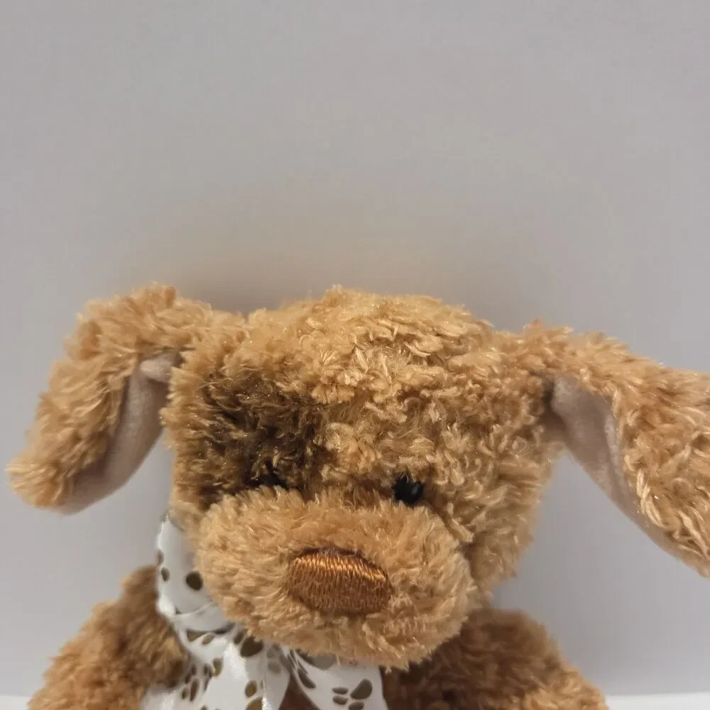 Gund Puppy Dog Plush 13039 Plush Gus Kirby Brown Patch Spot Bow 10